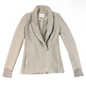 HOST PICK IRO Curty Virgin Wool Gray Blazer Moto Knit Jacket Zip Collar 36 Small